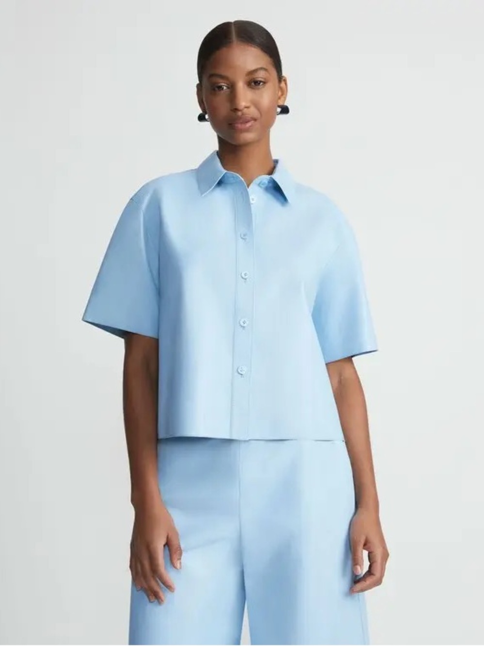 Lafayette 148 Lambskin Leather Shirt – Listed as L